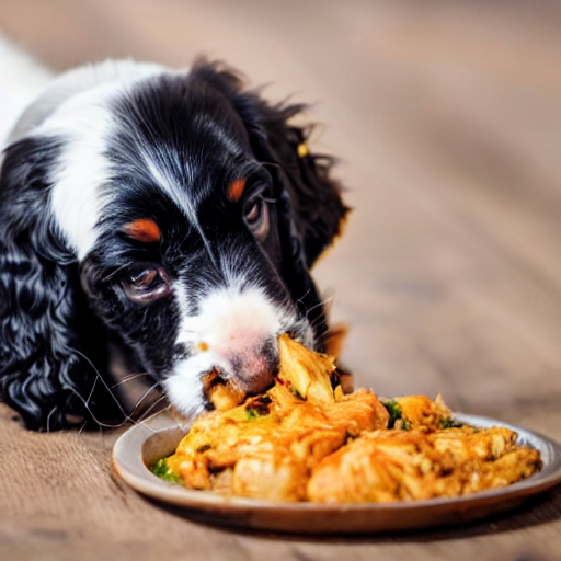 Can Cocker spaniel puppies eat cooked chicken?