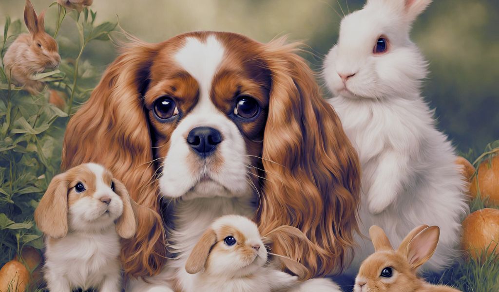 Dog Breeds That Get Along Well With Rabbits including Cavaliers