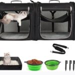 Wakytu Foldable Cat Carrier for 2 Cats 2 in 1 Pet…
