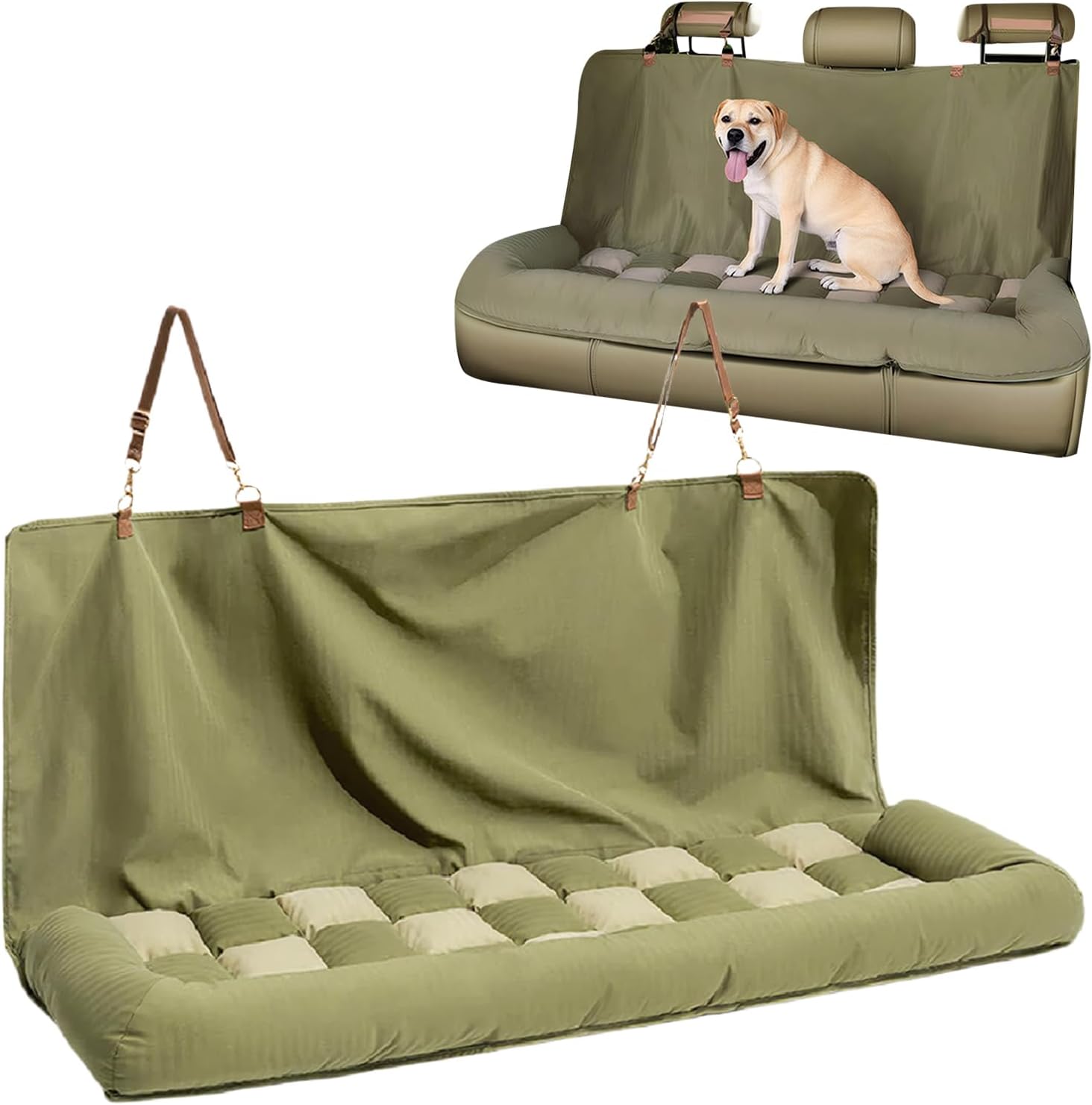 Dog Car Seat - Waterproof Foldable Backseat...