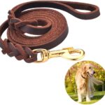Leather Dog Leash Braided 4ft/6ft Heavy Duty…