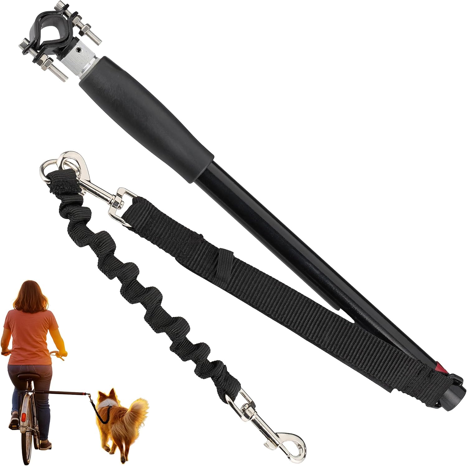Relaxdays Bike Dog Lead, Bicycle Leash, Pole with...