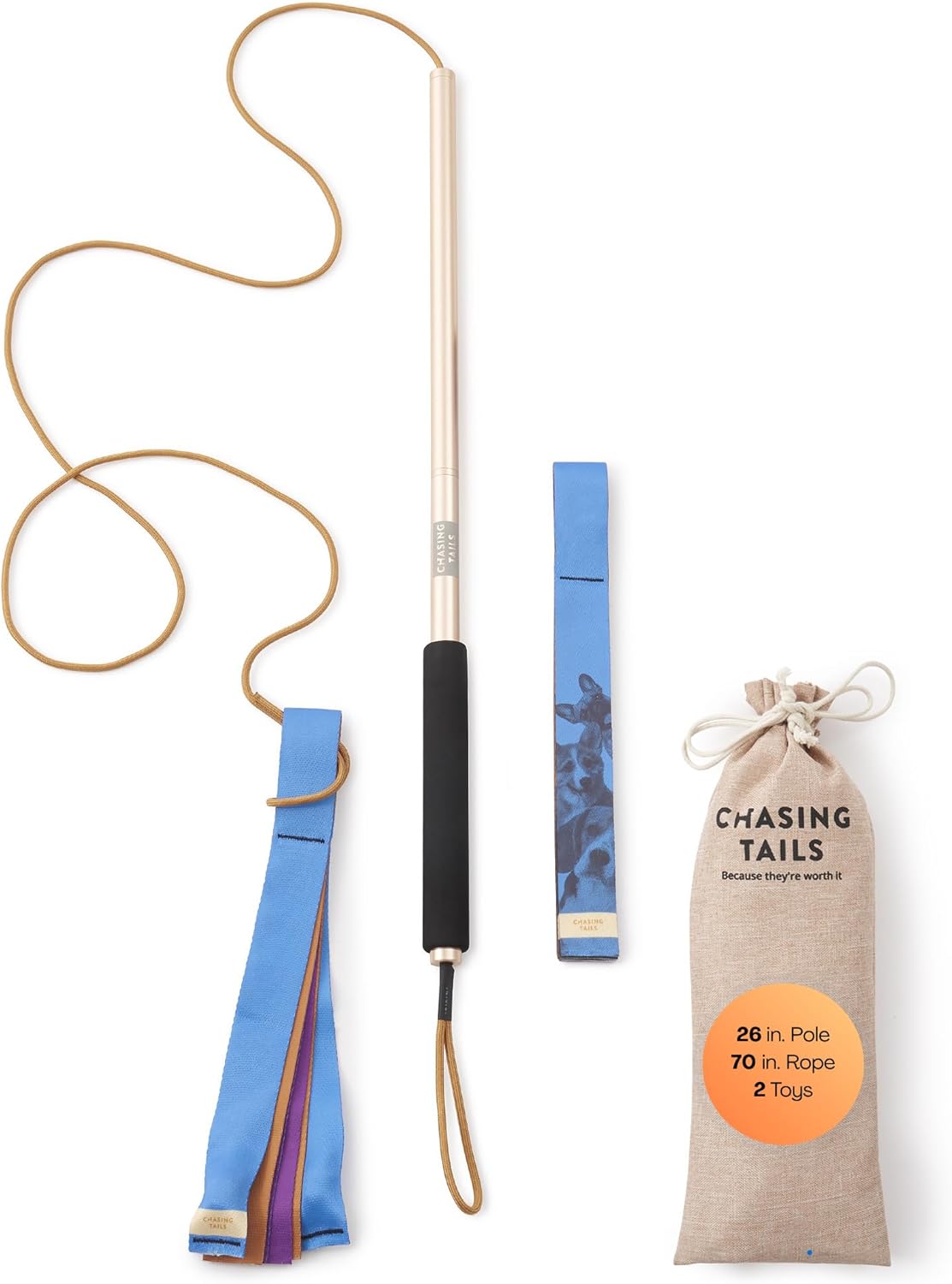 Flirt Pole for Dogs & Cats – Sturdy Aluminum Flirt…