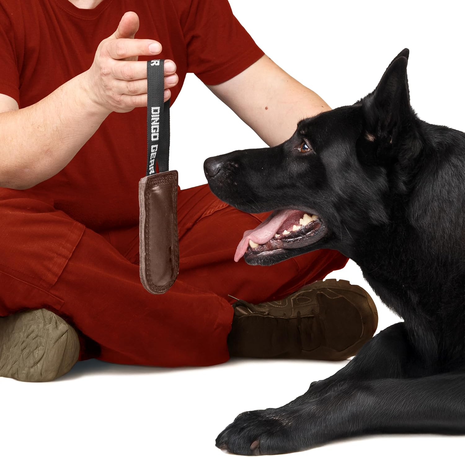 DINGO GEAR Dog Bite Tug Toy Hand Sewn Brown Grain...