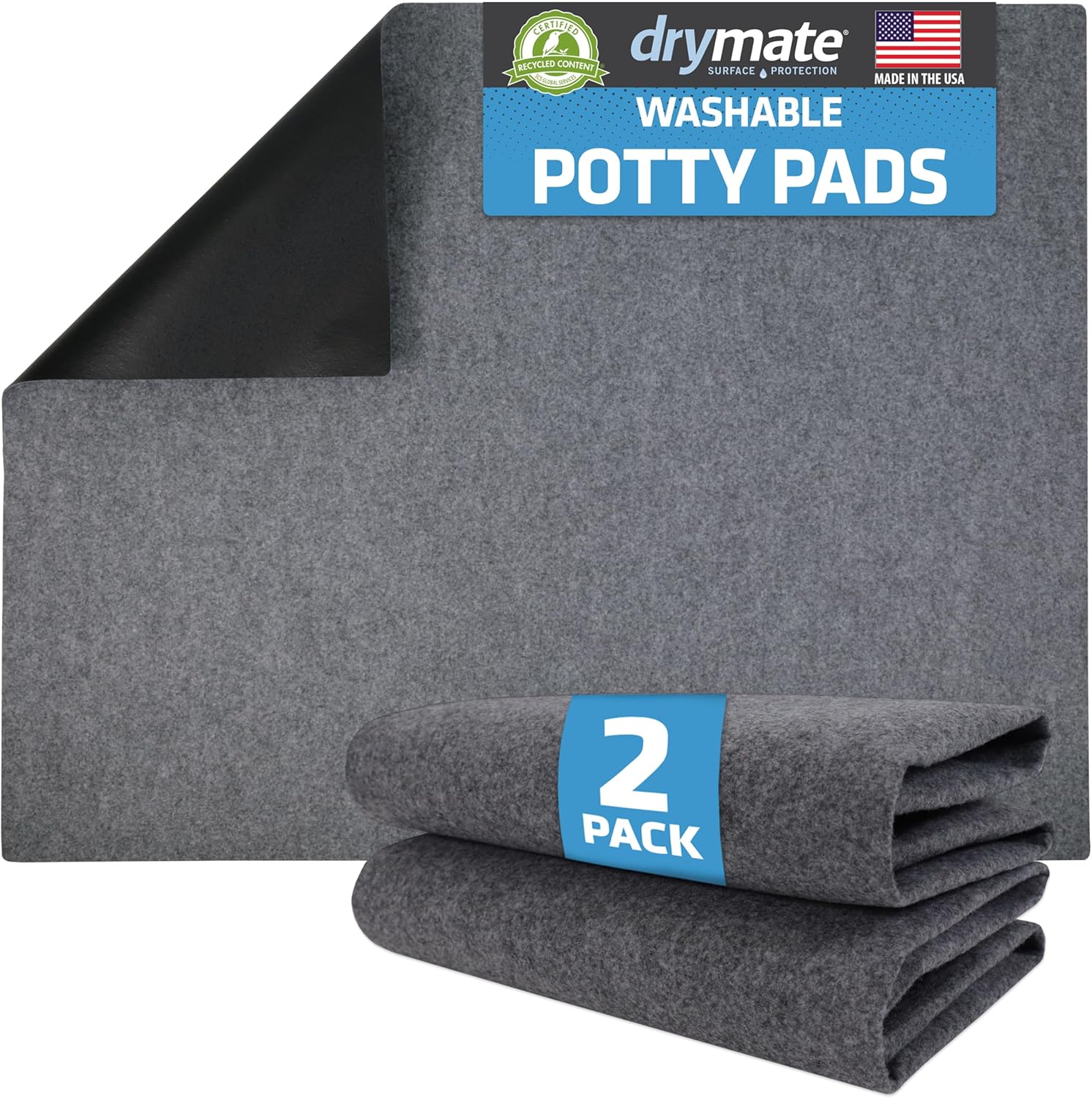 Drymate Washable Pee Pads for Dogs (2-Pack),...