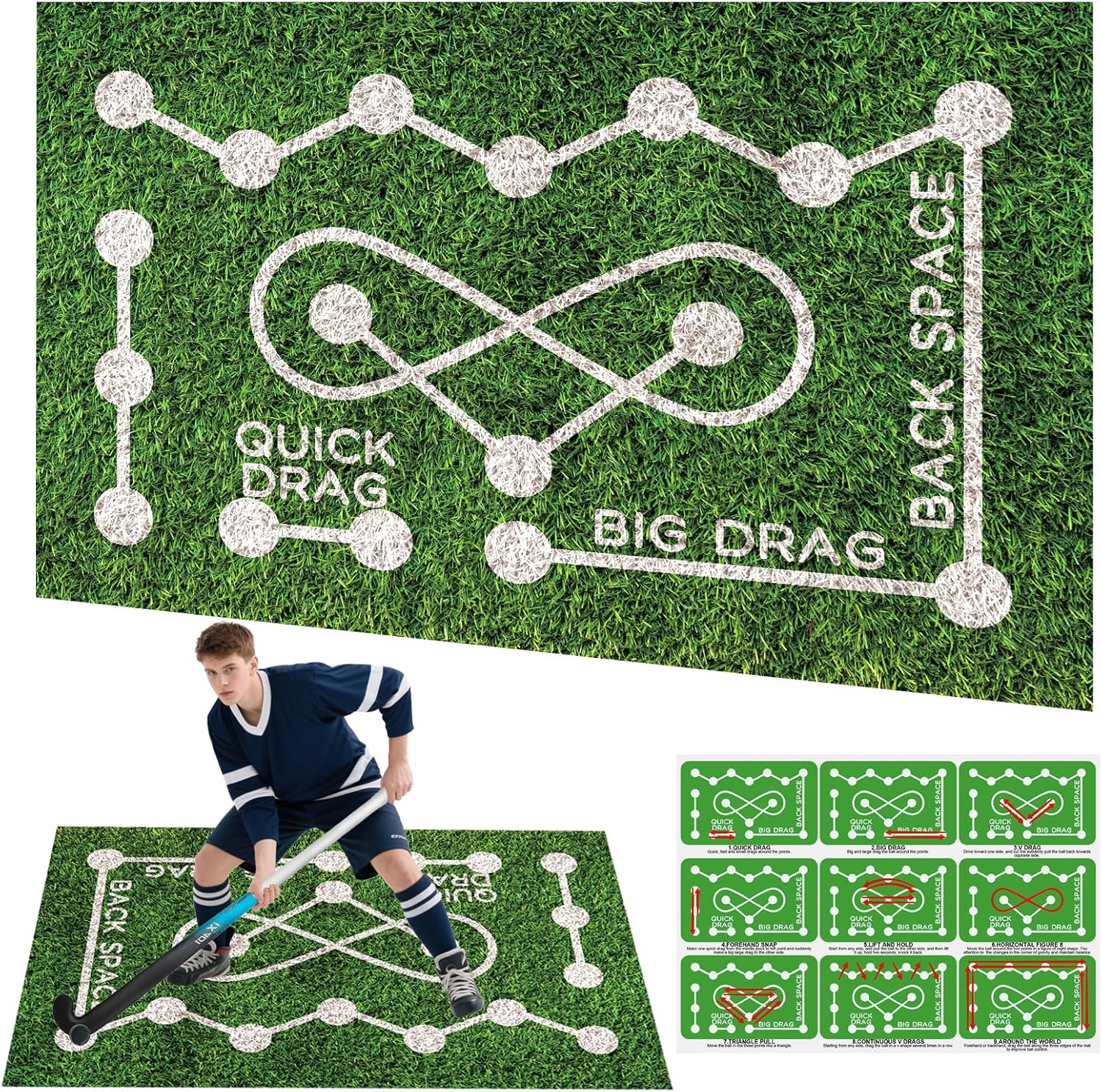 Field Hockey Training Mat – 5ft×3ft Artificial...