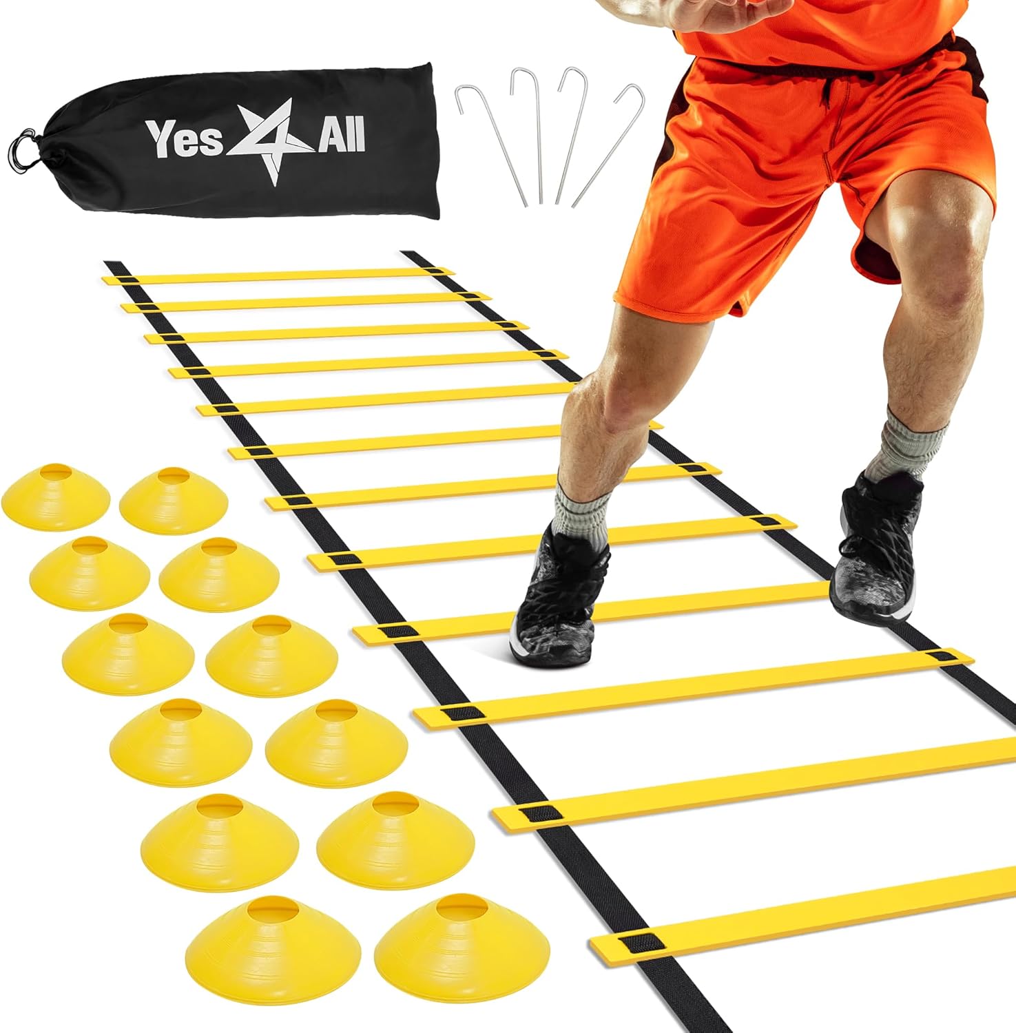 Yes4All Agility Ladder 8/12/20 Rungs, up to 7.6M,... 13 Yes4All Agility Ladder 8/12/20 Rungs, up to 7.6M,...